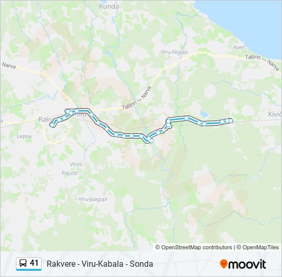 41 bus Line Map