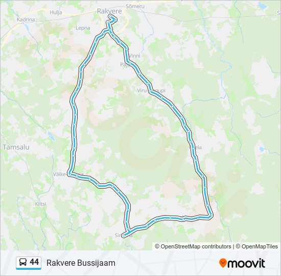 44 bus Line Map