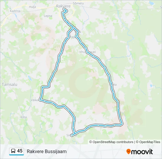 Автобус 45: карта маршрута