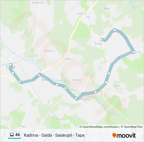 Автобус 46: карта маршрута
