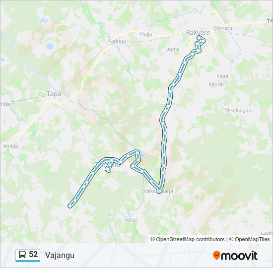 52 bus Line Map