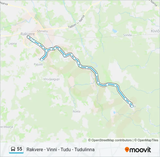 Автобус 55: карта маршрута