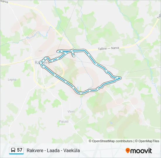 57 Bus Line Map