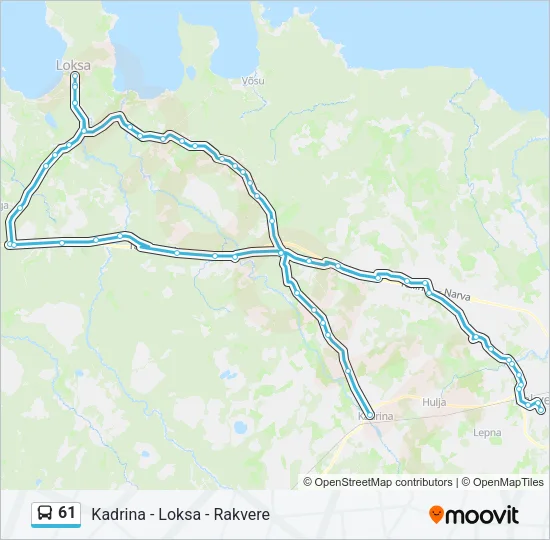 Автобус 61: карта маршрута