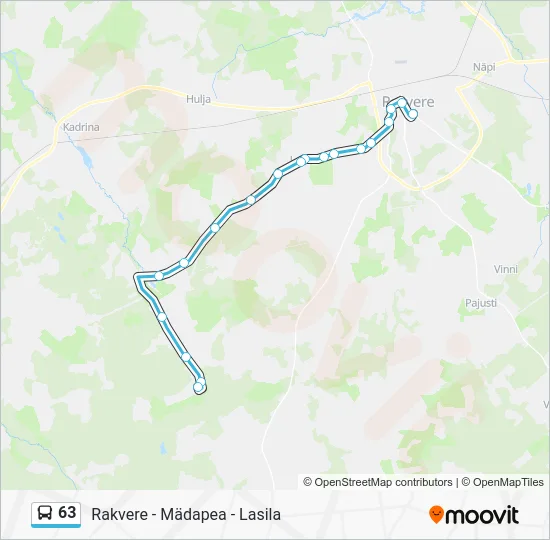 Автобус 63: карта маршрута