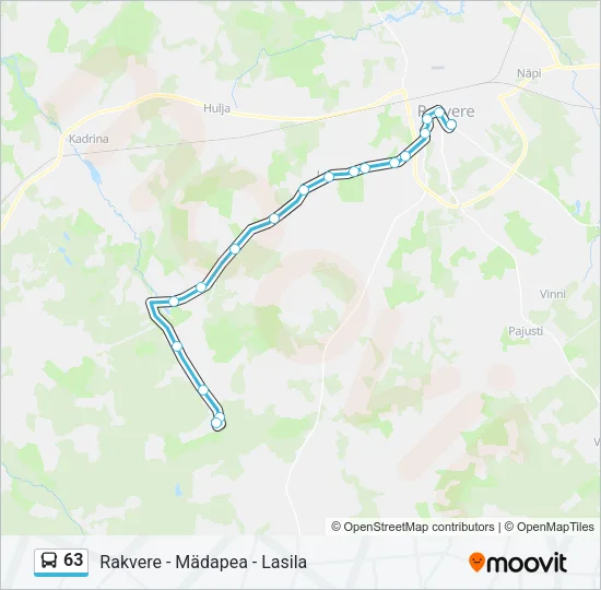 Автобус 63: карта маршрута