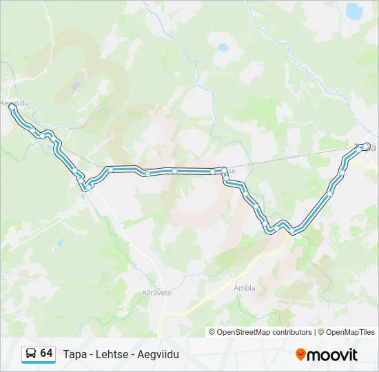 Автобус 64: карта маршрута