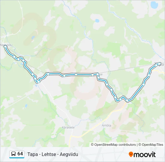 Автобус 64: карта маршрута