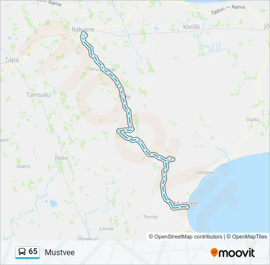 65 Bus Line Map