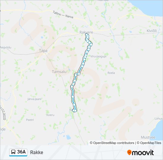 36A bus Line Map