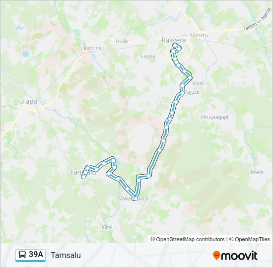 Автобус 39A: карта маршрута