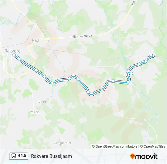 Автобус 41A: карта маршрута