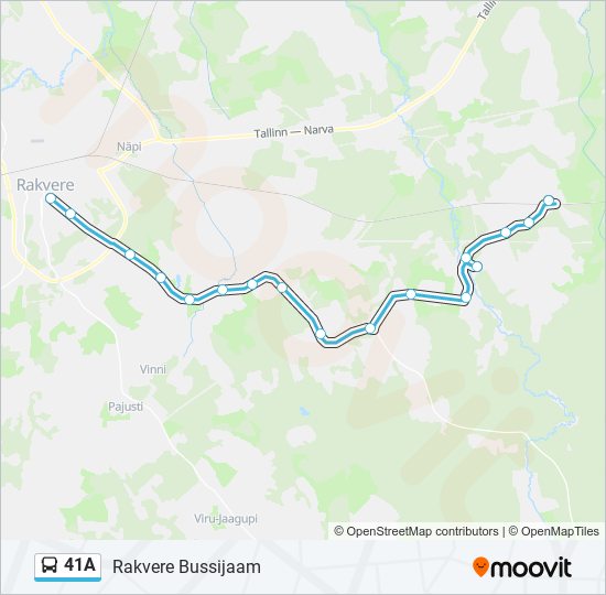Автобус 41A: карта маршрута