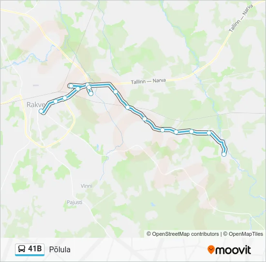 Автобус 41B: карта маршрута