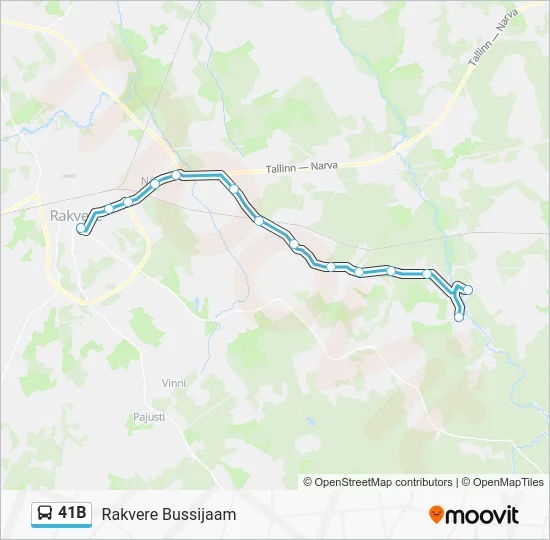 Автобус 41B: карта маршрута