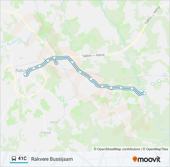 Автобус 41C: карта маршрута