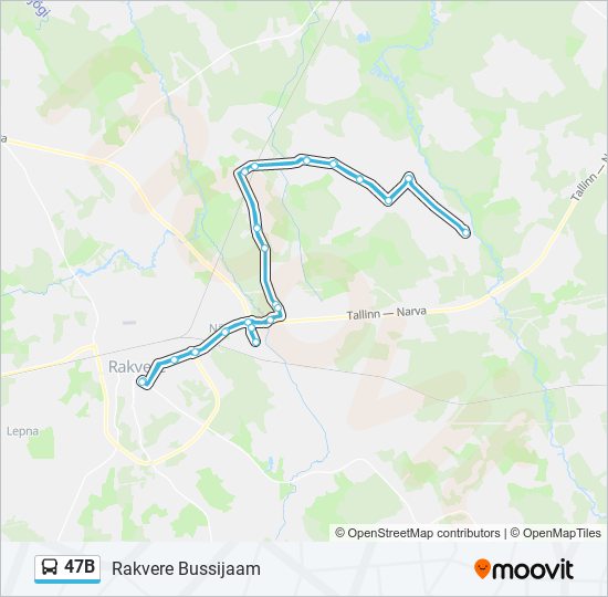 47B bus Line Map