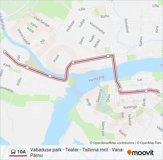 10A Bus Line Map