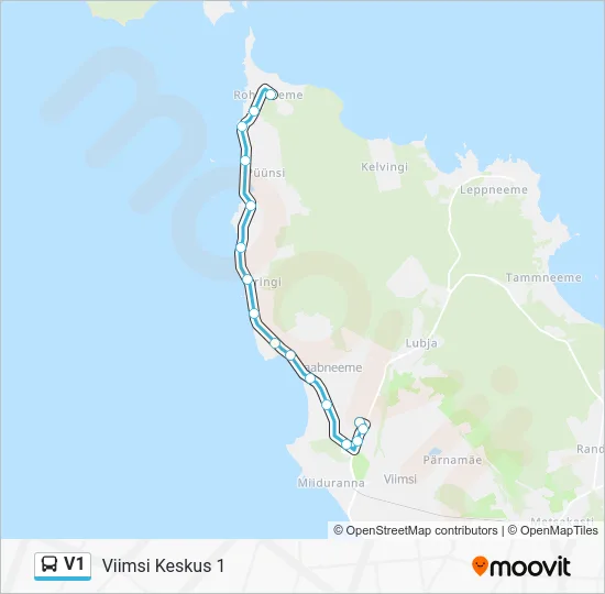 Автобус V1: карта маршрута