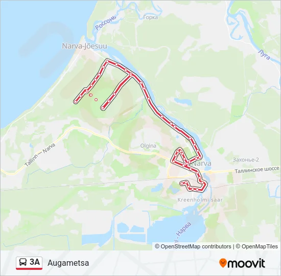 Автобус 3A: карта маршрута