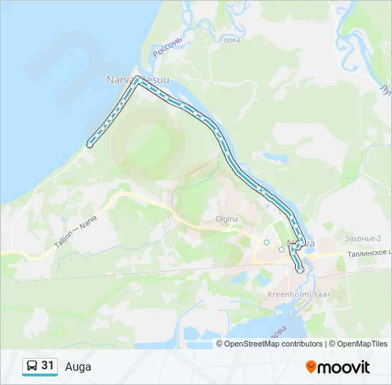 Автобус 31: карта маршрута