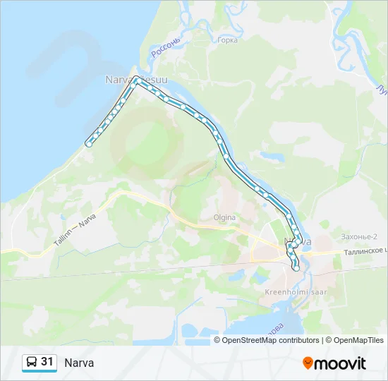 Автобус 31: карта маршрута