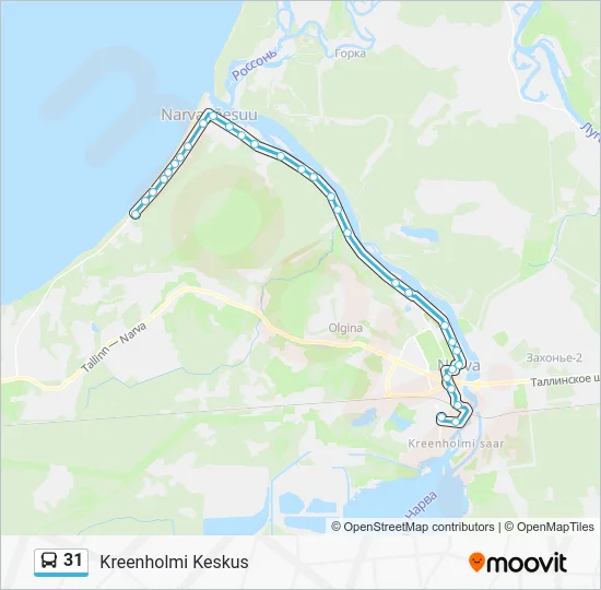 Автобус 31: карта маршрута