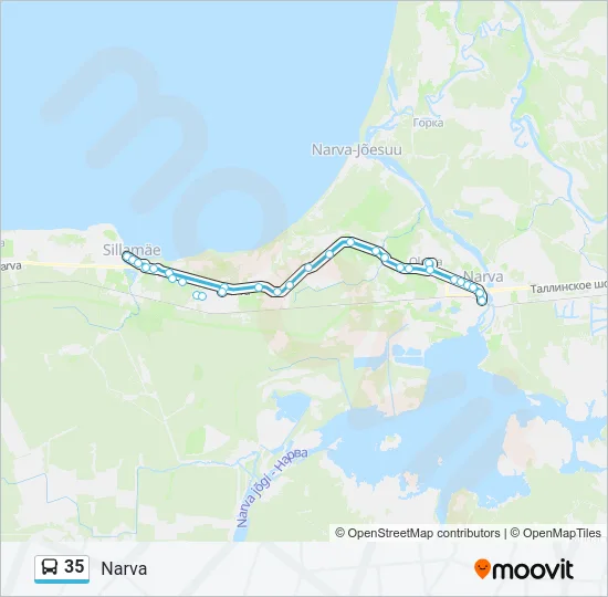 Автобус 35: карта маршрута