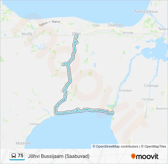 Автобус 75: карта маршрута