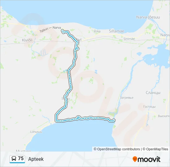75 Bus Line Map