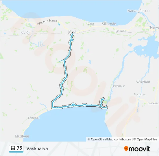 75 Bus Line Map