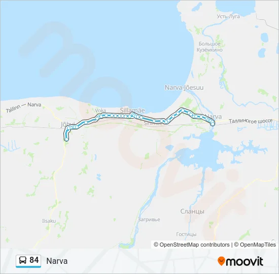 84 Bus Line Map