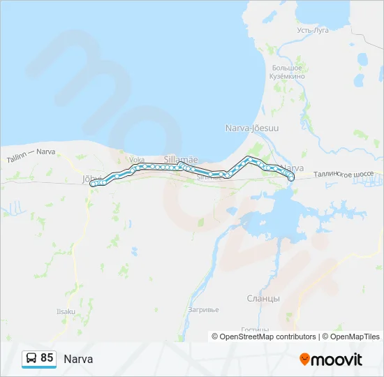 85 Bus Line Map