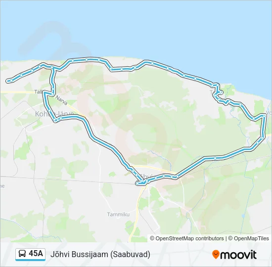 45A Bus Line Map