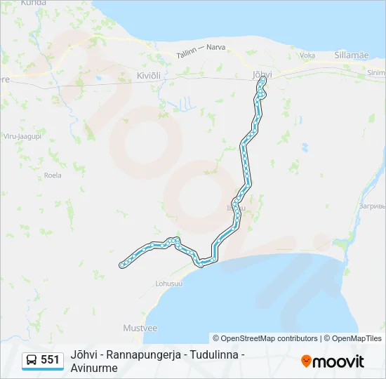 551 Bus Line Map
