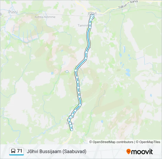 71 Bus Line Map