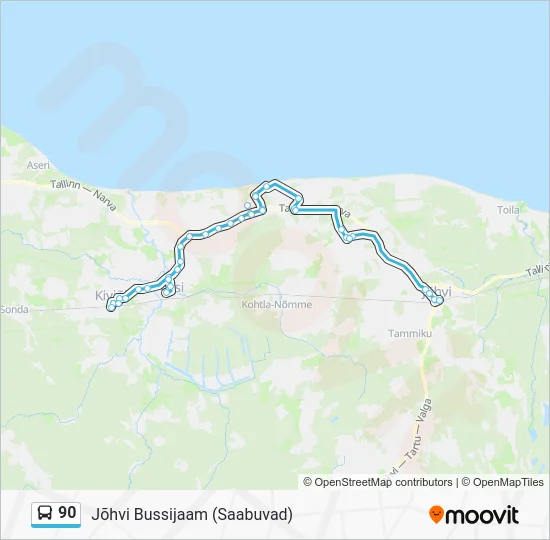 Автобус 90: карта маршрута