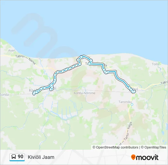 Автобус 90: карта маршрута