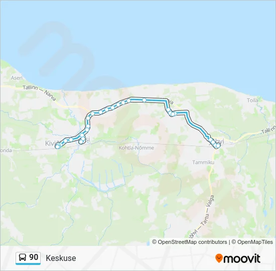 Автобус 90: карта маршрута