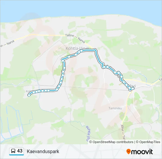 Автобус 43: карта маршрута