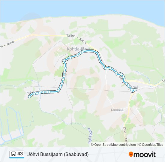 Автобус 43: карта маршрута
