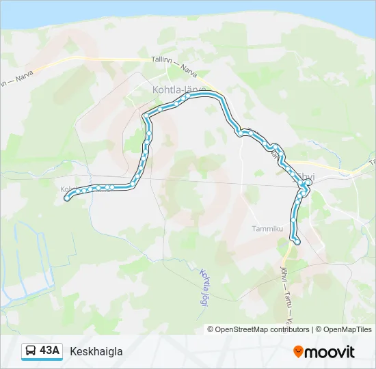 Автобус 43A: карта маршрута