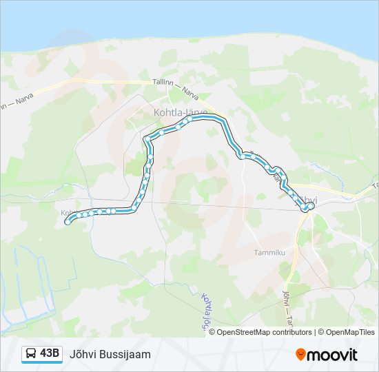 Автобус 43B: карта маршрута