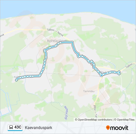 Автобус 43C: карта маршрута