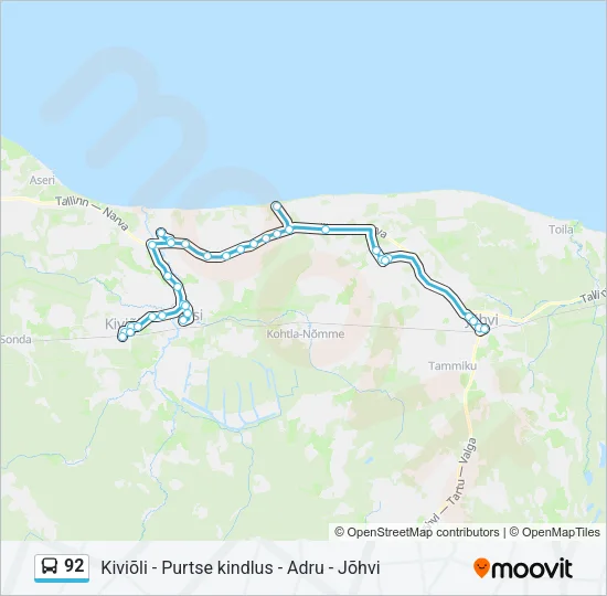 92 Bus Line Map