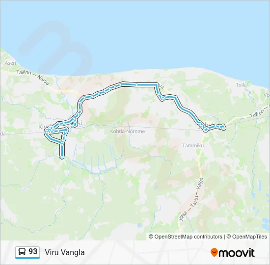 Автобус 93: карта маршрута