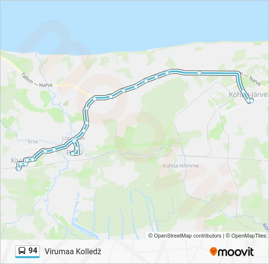 Автобус 94: карта маршрута