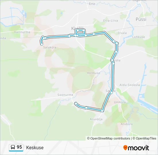 Автобус 95: карта маршрута