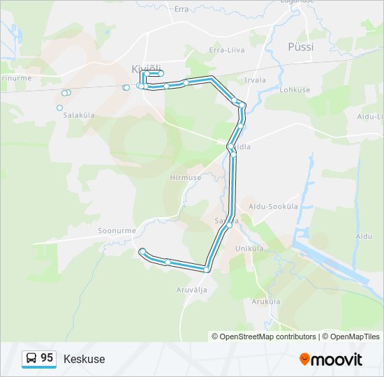 Автобус 95: карта маршрута