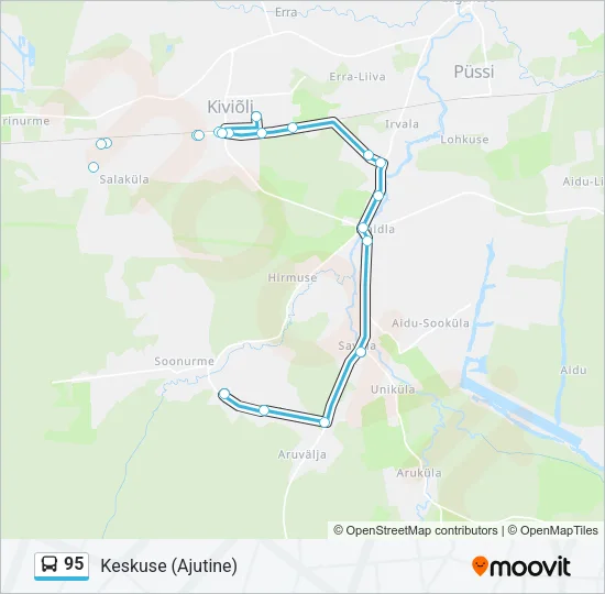Автобус 95: карта маршрута